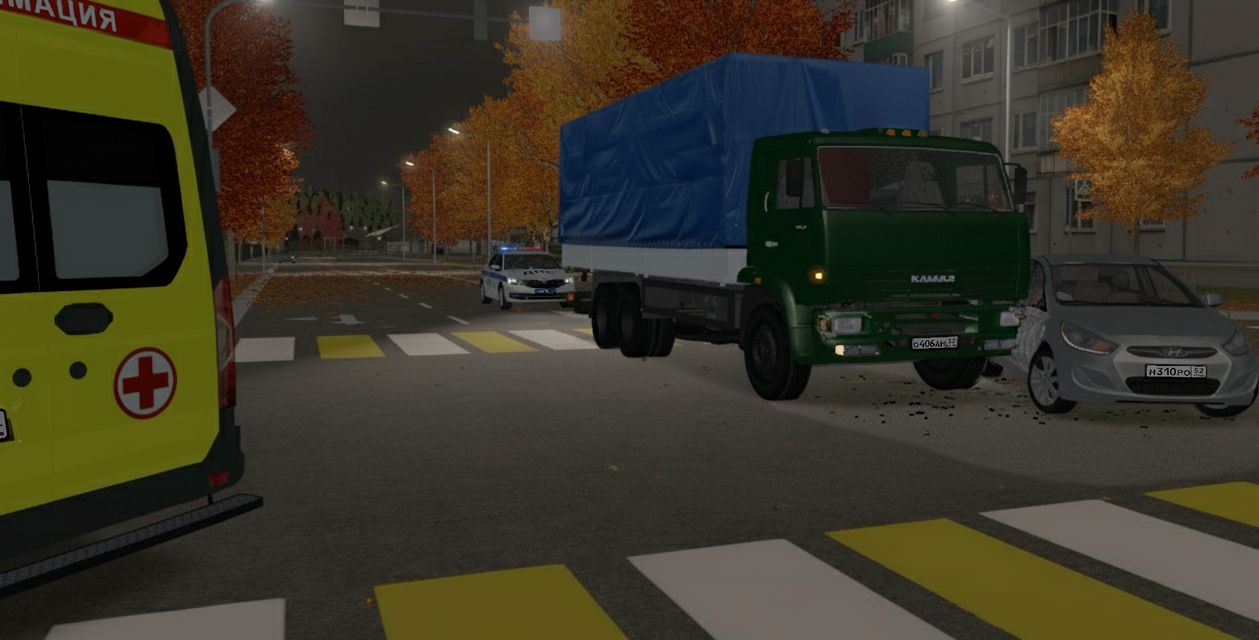 ДТП с участием легкового и грузового автомобиля в городе Южный