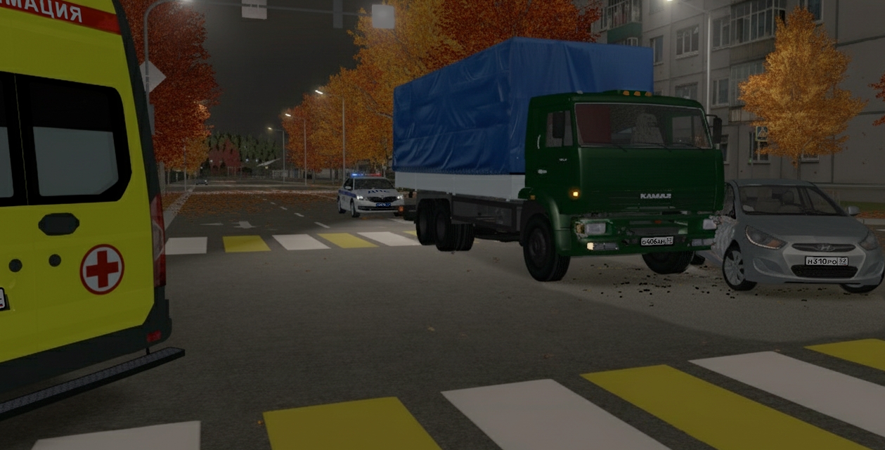 ДТП с участием легкового и грузового автомобиля в городе Южный